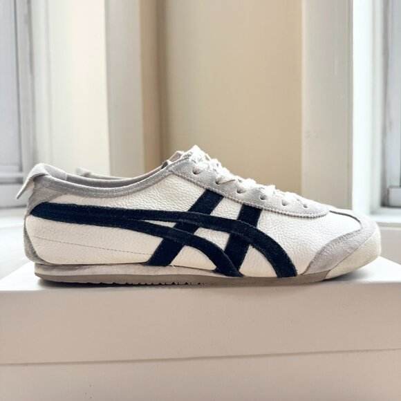 Onitsuka Tiger Mexico 66 Vintage Sneakers in Birch Black Womens 6.5 - Picture 1 of 11